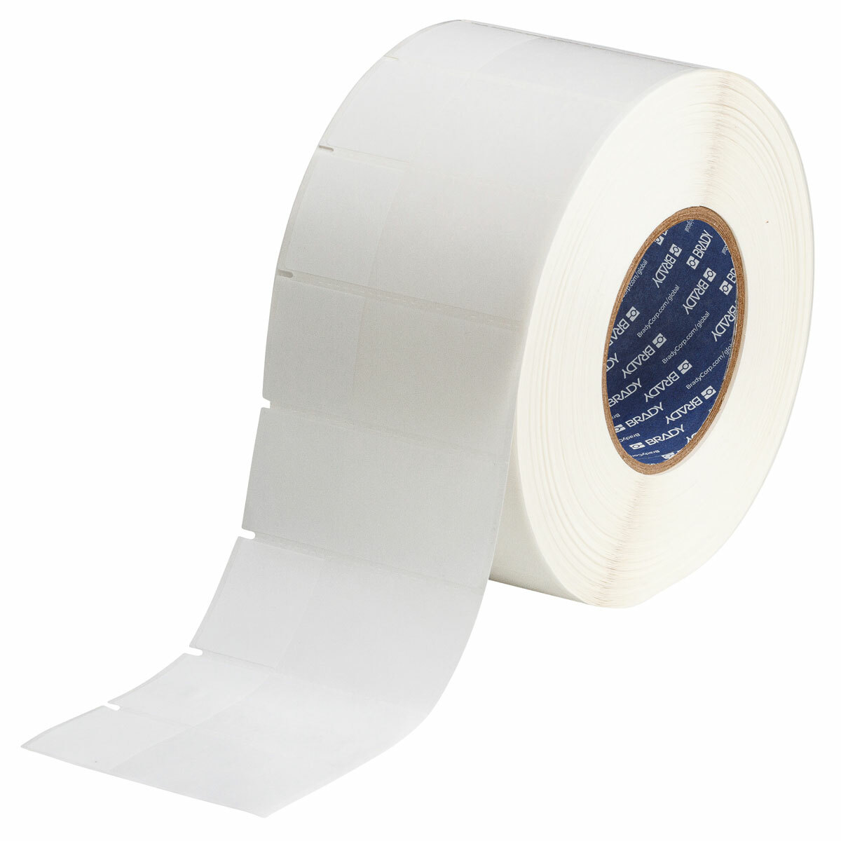 THT-134-461-3 Rectangular Thermal Transfer Label, 1-1/2 in L x 3-1/2 in W, Blank Legend, Clear/White, B-461 Polyester