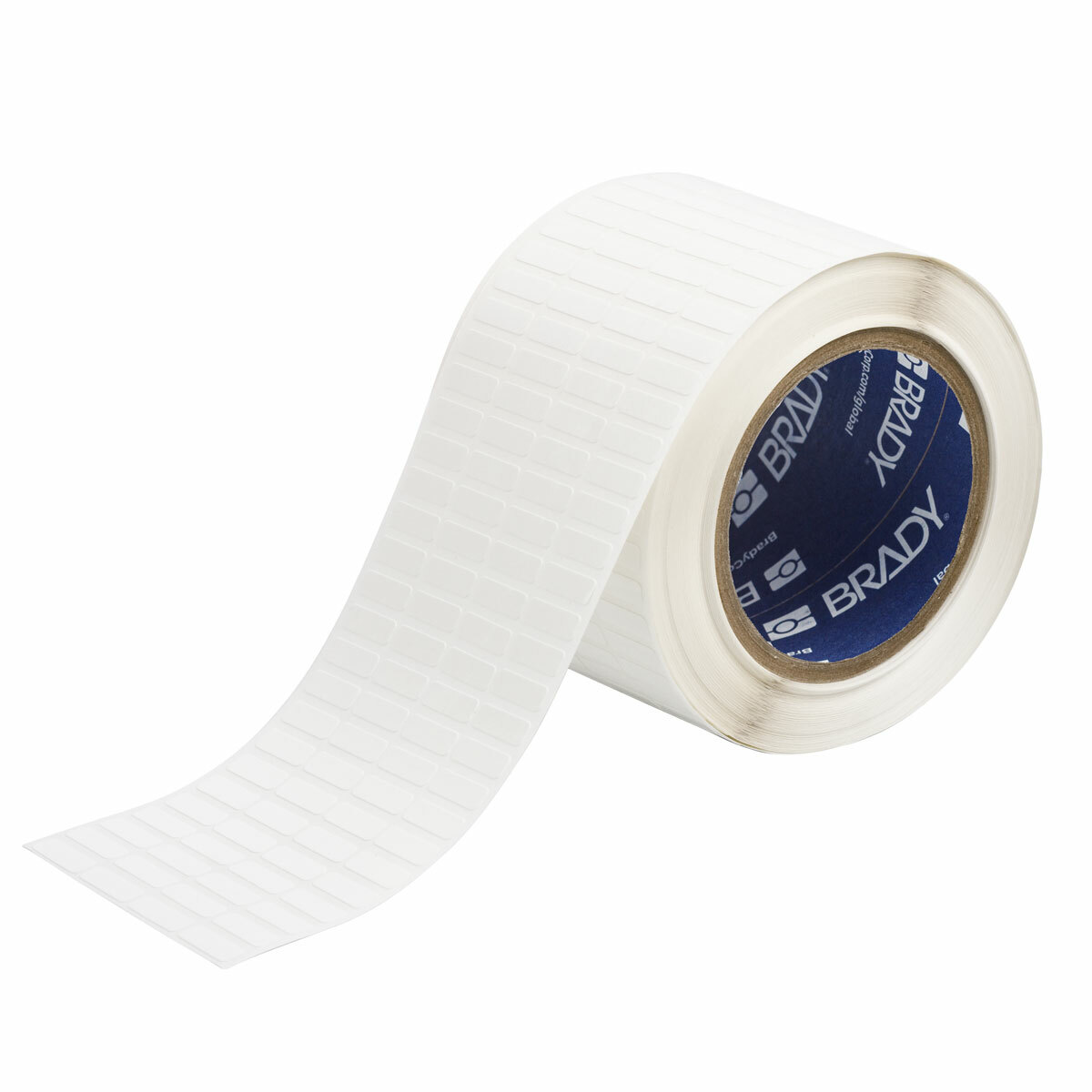 THT-1-498-10 CleanLift Rectangular Repositionable Thermal Transfer Label, 1/4 in L x 3/4 in W, Colored Write-On Area Legend, White, B-498 Vinyl Coated Fabric