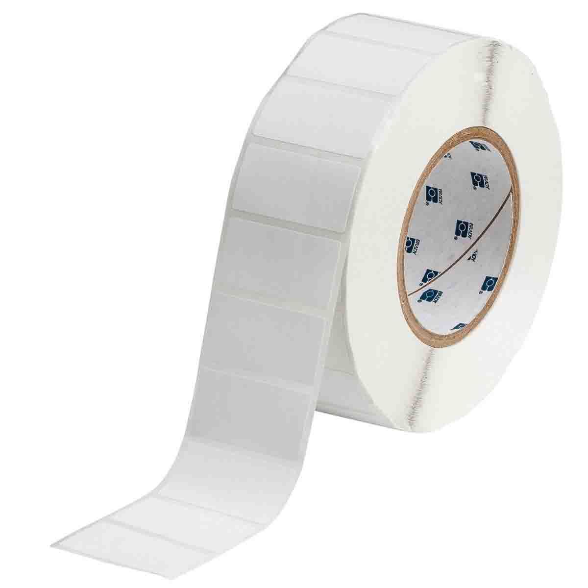 THT-17-408-3 CleanLift Rectangular Repositionable Thermal Transfer Label, 1 in L x 2 in W, Blank Legend, White, B-408 Paper