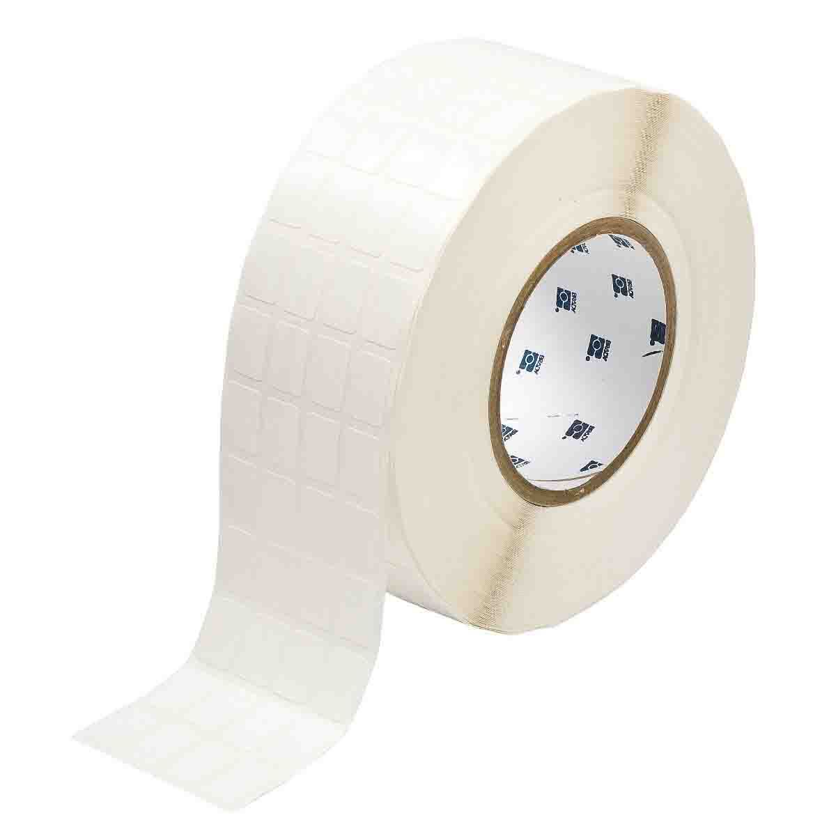 THT-68-498-10 CleanLift Colored Rectangular Repositional Write-On Thermal Transfer Label, 3/4 in L x 1/2 in W, Colored Write-On Area Legend, White, B-498 Vinyl Coated Fabric
