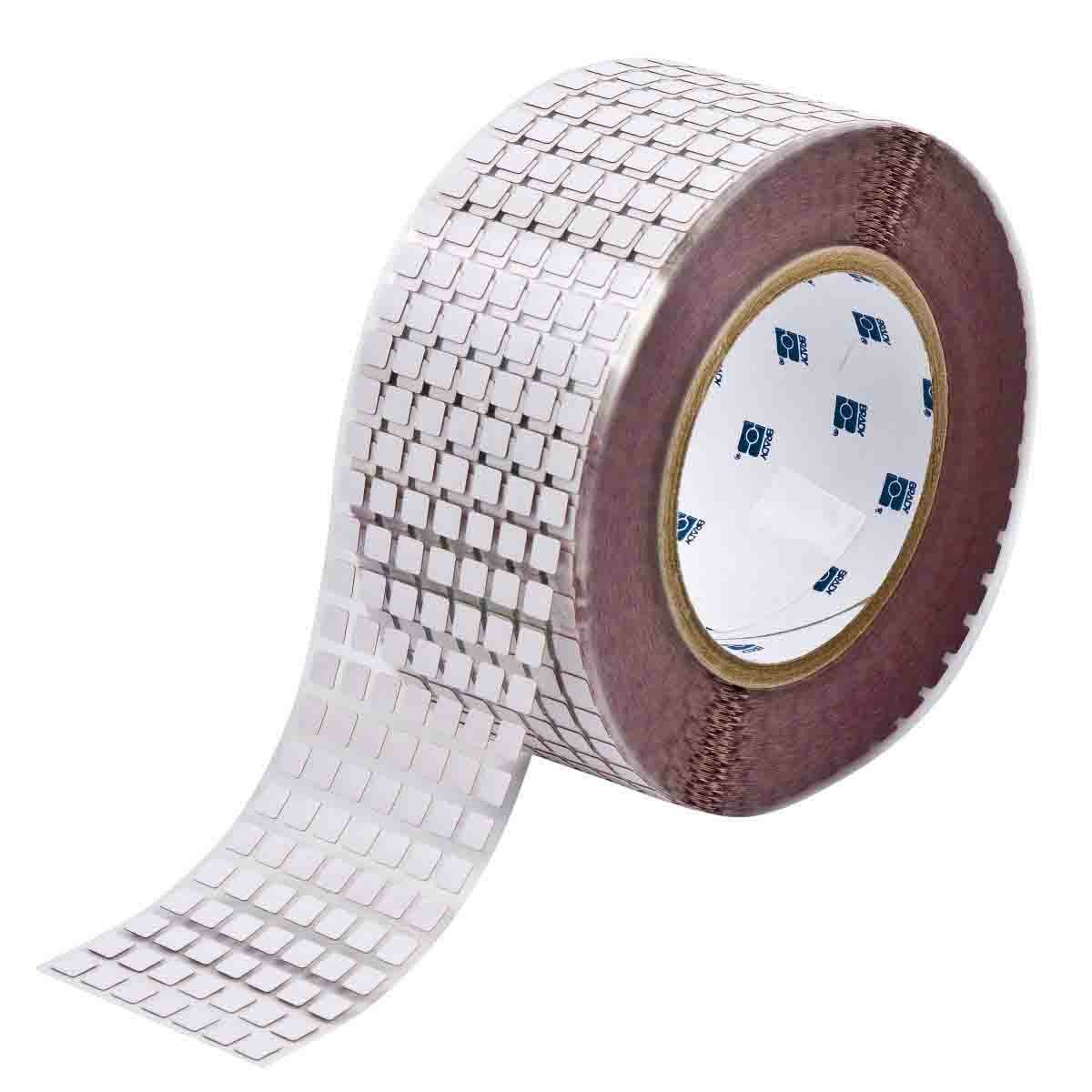 THT-70-350-20 VisAlert Square Thermal Transfer Label, 1/4 in L x 1/4 in W, Blank Legend, White, B-350 Paper/Polyester