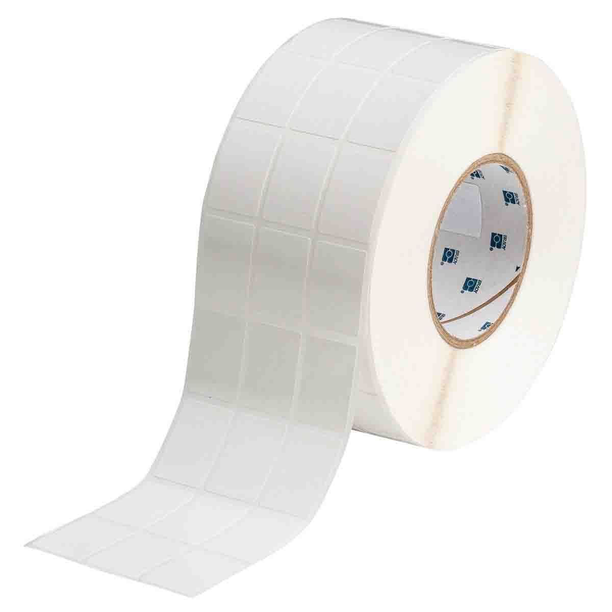 THT-89-498-5 CleanLift Rectangular Repositionable Thermal Transfer Label, 1.437 in L x 1 in W, Colored Write-On Area Legend, White, B-498 Vinyl Coated Fabric