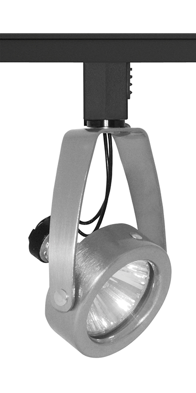 TL296 WH Low Voltage Track Head, Incandescent Lamp, 12/24 V AC, Open Back Gimbal Head, 2-3/4 in Max Extension