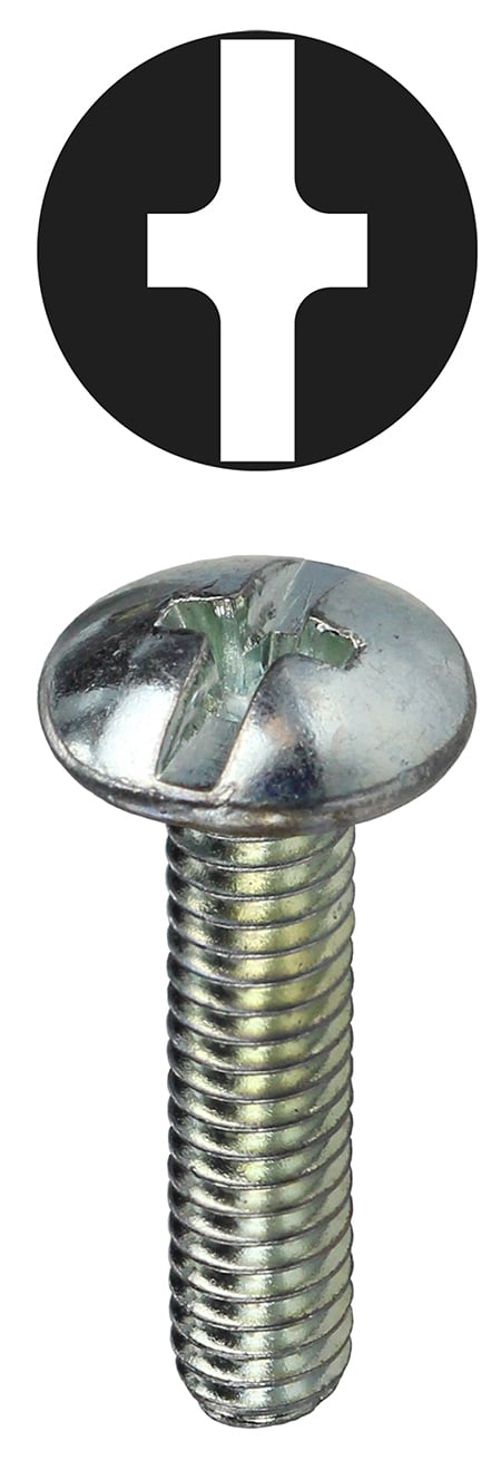 TMC63234 Machine Screw, #6-32, 3/4 in OAL, Steel, Truss Head, Zinc Plated, Phillips/Slotted Drive