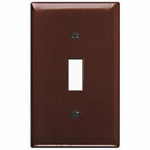 TP1 TradeMaster 1-Gang Nylon Wall Plate, 1 Toggle Switch Opening, Brown