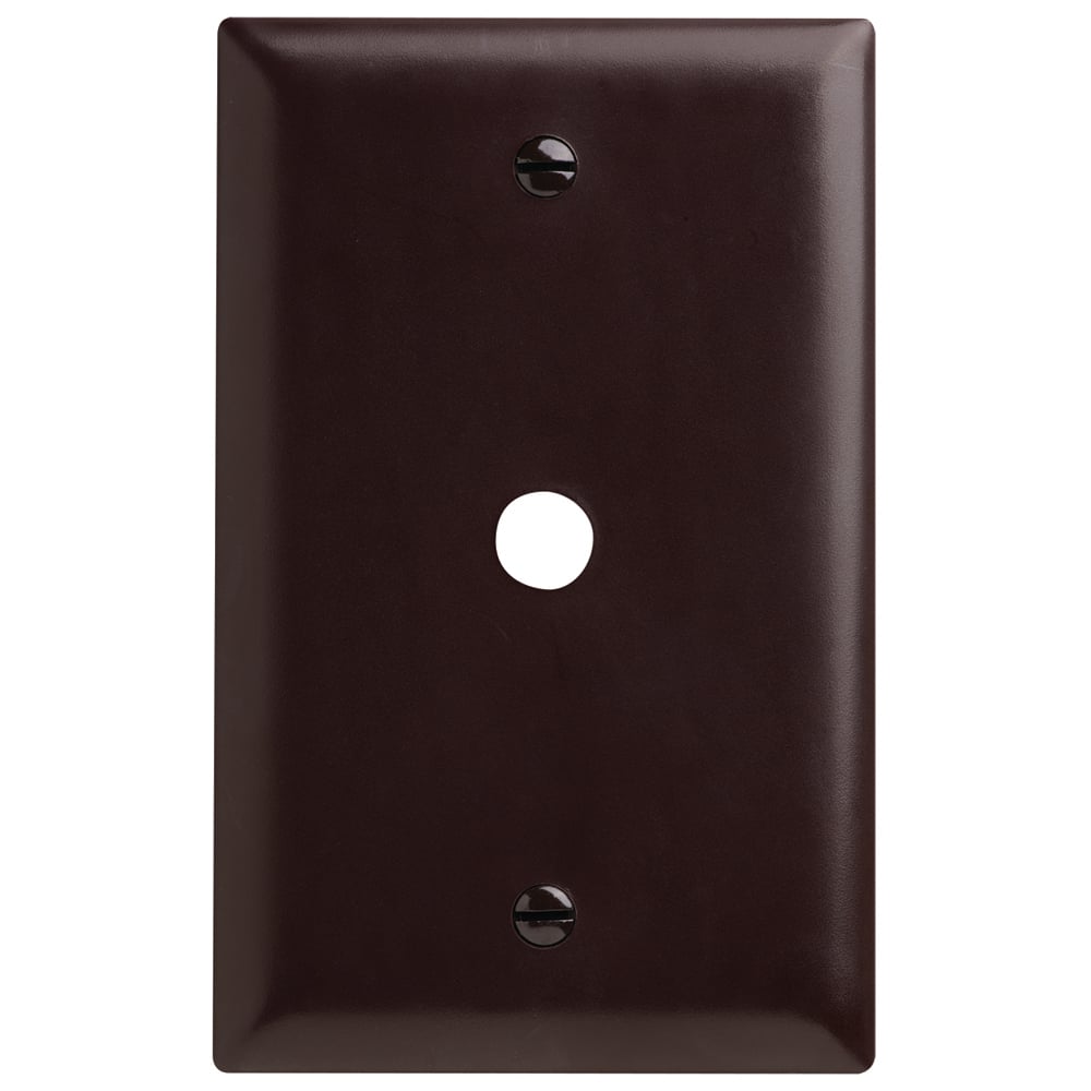 TP11 TradeMaster 1-Gang Nylon Wall Plate, 041-in Round Opening, Box Mounted, Brown