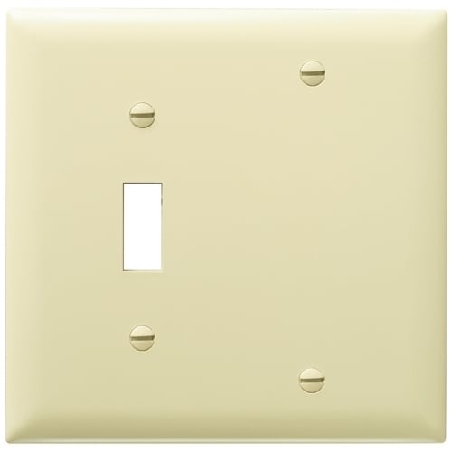 TP113I Combination Openings, 1 Toggle Switch and 1 Blank, Two Gang, Ivory