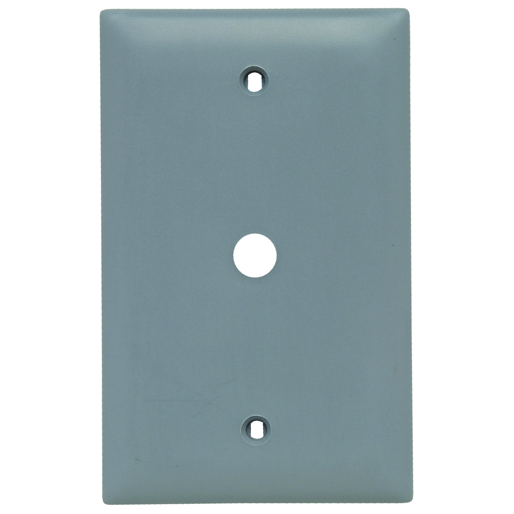 TP11GRY TradeMaster 1-Gang Nylon Wall Plate, 041-in Round Opening, Box Mounted, Gray