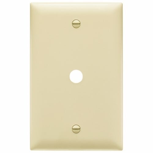 TP11I TradeMaster 1-Gang Nylon Wall Plate, 041-in Round Opening, Box Mounted, Ivory