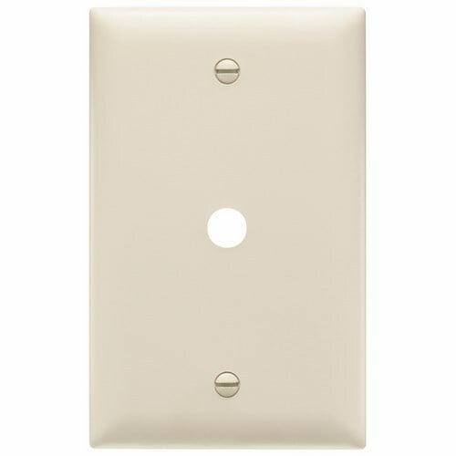 TP11LA TradeMaster 1-Gang Nylon Wall Plate, 041-in Round Opening, Box Mounted, Light Almond