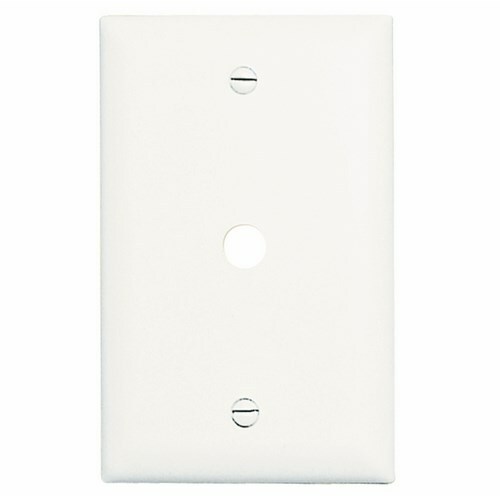 TP11W TradeMaster 1-Gang Nylon Wall Plate, 041-in Round Opening, Box Mounted, White