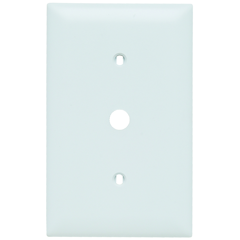 TP12W TradeMaster 1-Gang Nylon Wall Plate, 041-in Round Opening, Strap Mounted, White