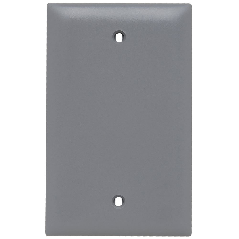TP13GRY TradeMaster 1-Gang Nylon Wall Plate, Blank, Box Mounted, Gray