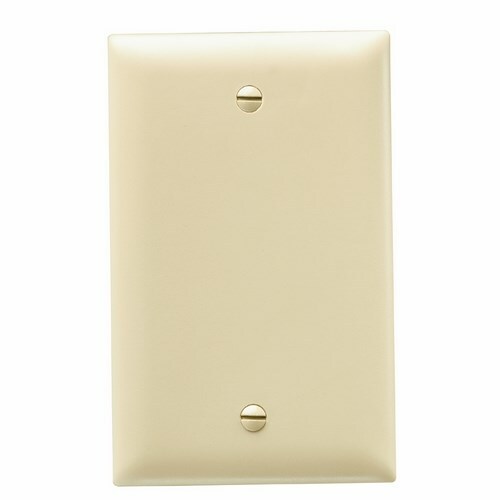 TP13I TradeMaster TP Series Standard Blank Wall Plate, 1 Gangs, 4.7 in, Thermoplastic, Ivory