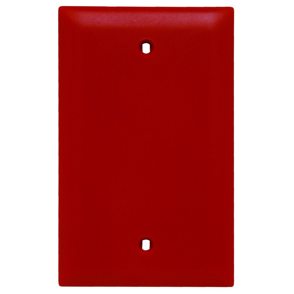 TP13RED TradeMaster 1-Gang Nylon Wall Plate, Blank, Box Mounted, Red