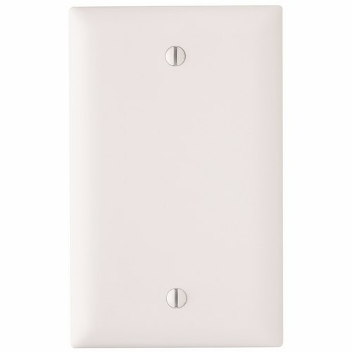 TP13W TradeMaster TP Series Standard Blank Wall Plate, 1 Gangs, 4.7 in, Thermoplastic, White