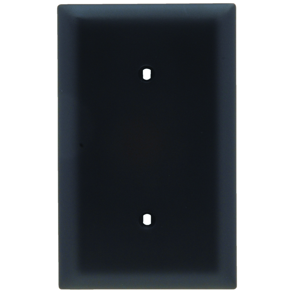 TP14BK TradeMaster 1-Gang Nylon Wall Plate, Blank, Strap Mounted, Black