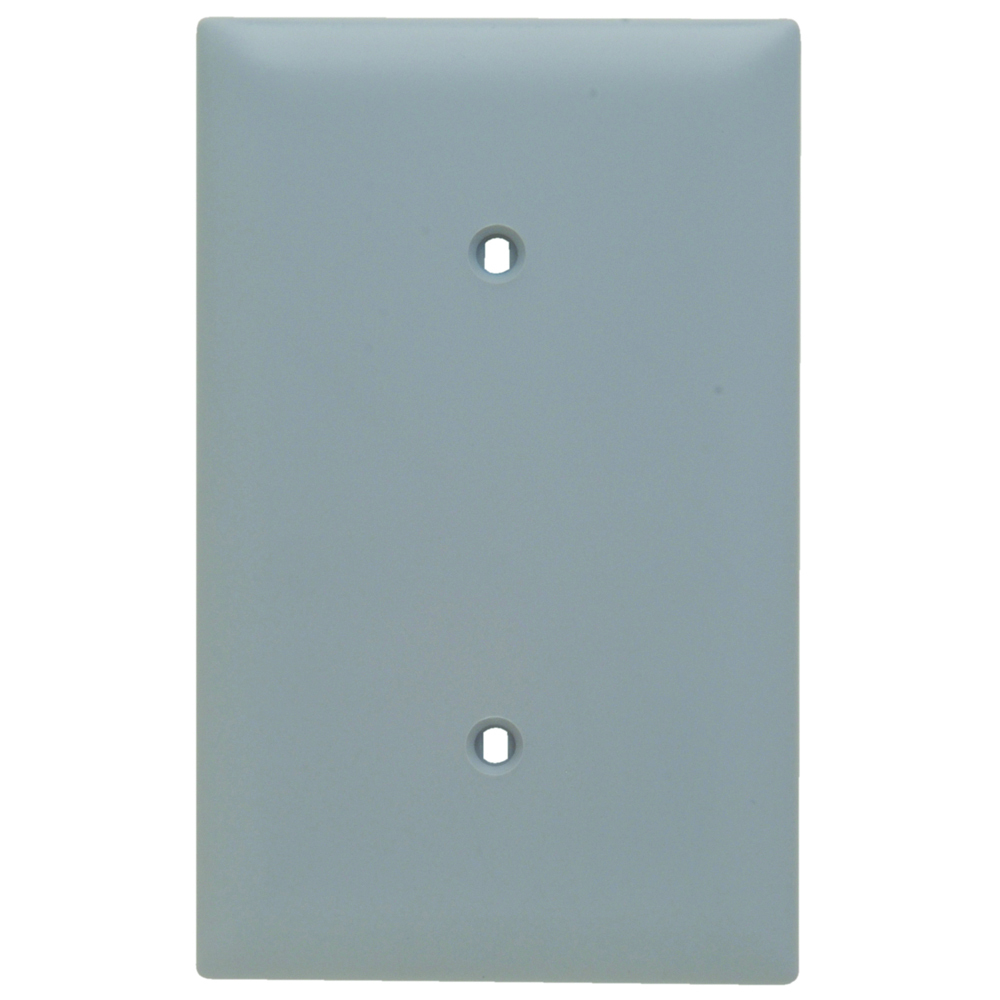 TP14GRY TradeMaster 1-Gang Nylon Wall Plate, Blank, Strap Mounted, Gray