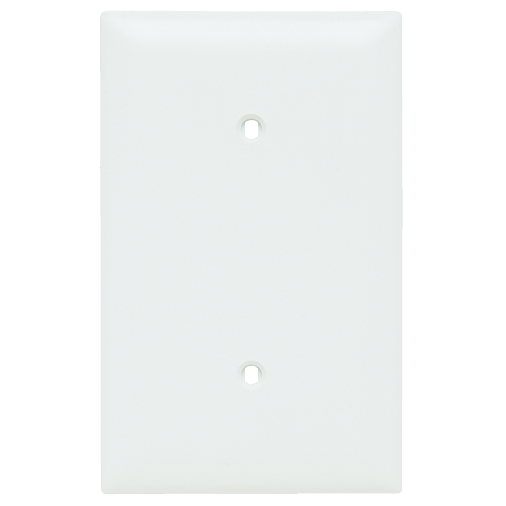 TP14W TradeMaster 1-Gang Nylon Wall Plate, Blank, Strap Mounted, White