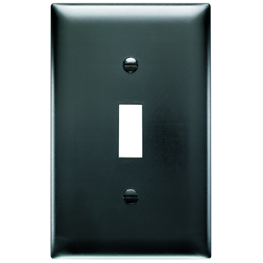 TP1BK TradeMaster 1-Gang Nylon Wall Plate, 1 Toggle Switch Opening, Black