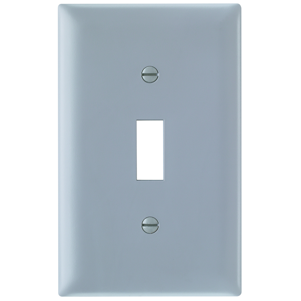 TP1GRY TradeMaster 1-Gang Nylon Wall Plate, 1 Toggle Switch Opening, Gray