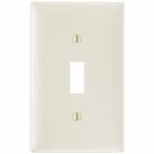 Trademaster Wall Plate, single gang, toggle plate is molded of rugged, practically indestructible self-extinguishing nylon. It is preferred for hospital, industrial, institutional, and other high-abuse applications. Available in Ivory, White, Brown, Gray, Black, Blue, Orange, Red, and Light Almond.