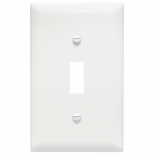 TP1W TradeMaster 1-Gang Nylon Wall Plate, 1 Toggle Switch Opening, White