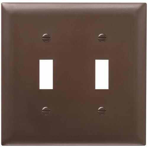 TP2 TradeMaster 2-Gang Nylon Wall Plate, 2 Toggle Switch Openings, Brown
