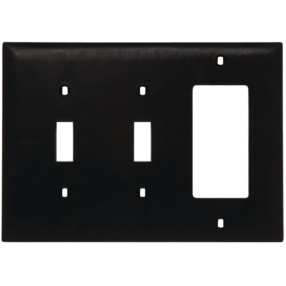 TP226 Combination Openings, 2 Toggle Switch and 1 Decorator, Three Gang, Brown