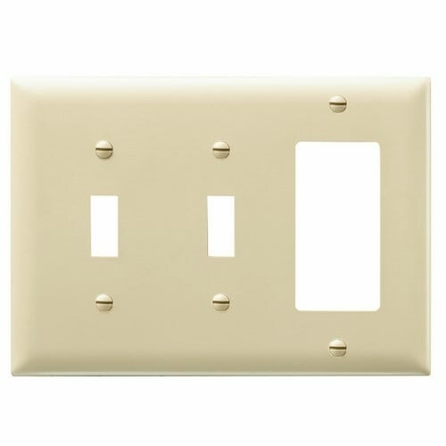 TP226I Combination Openings, 2 Toggle Switch and 1 Decorator, Three Gang, Ivory