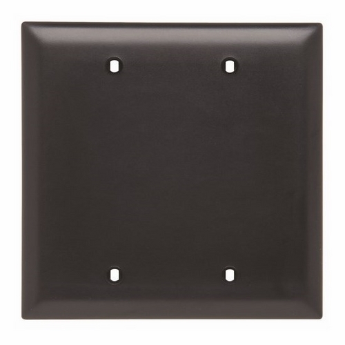TP23BK TradeMaster 2-Gang Nylon Wall Plate, Blank, Box Mounted, Black