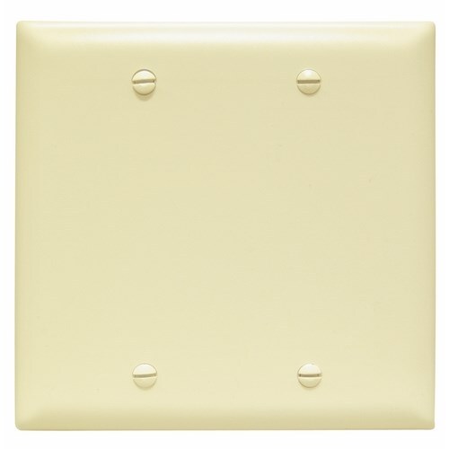 TP23I TradeMaster 2-Gang Nylon Wall Plate, Blank, Box Mounted, Ivory