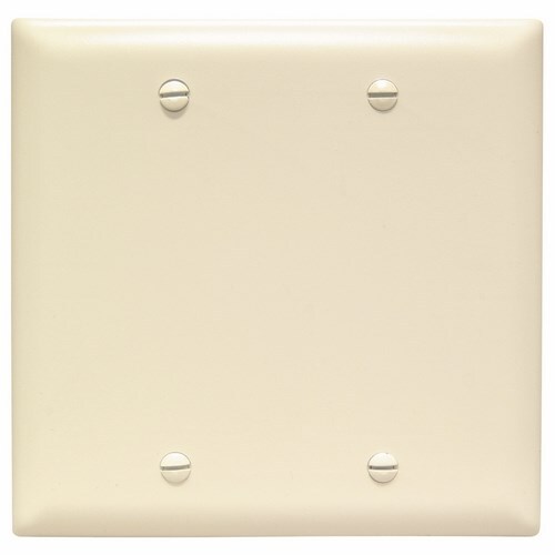 TP23LA TradeMaster 2-Gang Nylon Wall Plate, Blank, Box Mounted, Light Almond