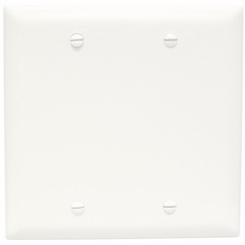 TP23W TradeMaster TP Series Standard Blank Wall Plate, 2 Gangs, 4.7 in, Thermoplastic, White