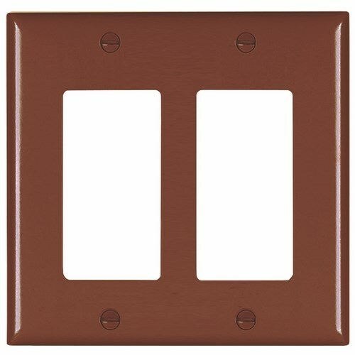 TP262 Wattstopper TradeMaster TP2 Standard Decorative Wall Plate, 2 Gangs, 4-3/4 in W x 4-11/16 in H, Thermoplastic, Brown