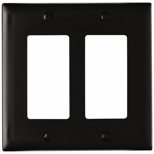 TP262BK TradeMaster 2-Gang Nylon Wall Plate, 2 Decorator Openings, Black