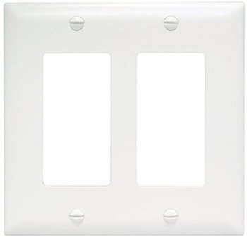 TP262W Rocker Wallplate, 2 Gang, White