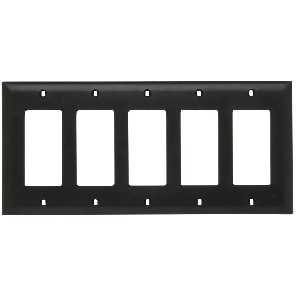 TP265 TradeMaster 5-Gang Nylon Wall Plate, 5 Decorator Openings, Brown