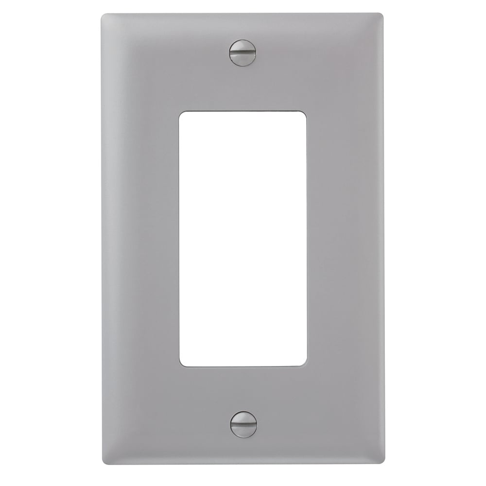 TP26GRY Wattstopper TradeMaster TP2 Standard Decorative Wall Plate, 1 Gangs, 2-15/16 in W x 4-11/16 in H, Thermoplastic, Gray