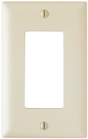 TP26I Wattstopper Trademaster Standard Unbreakable Decorator Wall Plate, 1 Gangs, 2-15/16 in W x 4-11/16 in H, Thermoplastic, Ivory