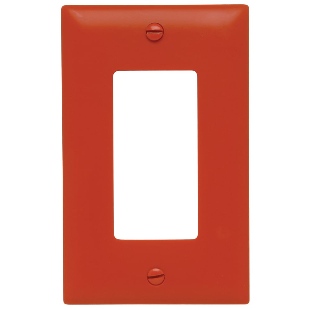 TP26OR TradeMaster 1-Gang Nylon Wall Plate, 1 Decorator Opening, Orange