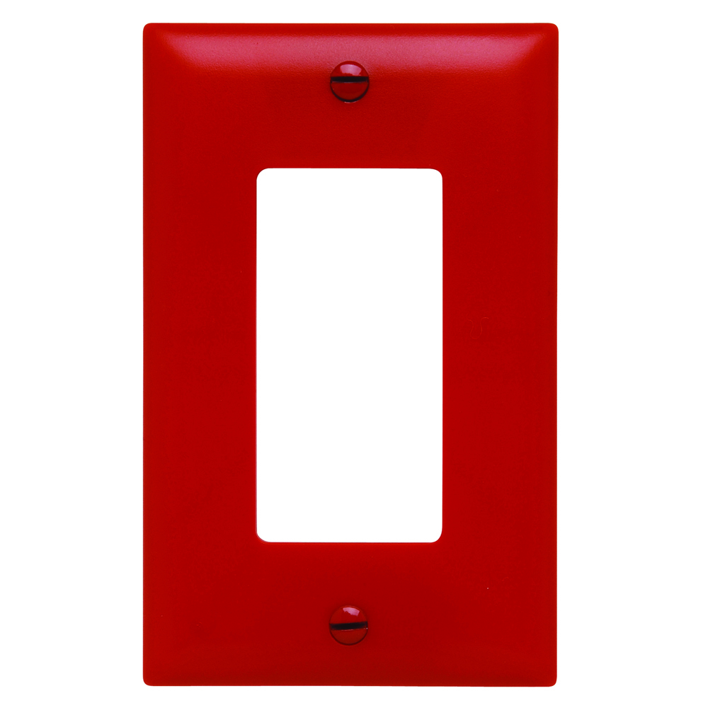 TP26RED TradeMaster 1-Gang Nylon Wall Plate, 1 Decorator Opening, Red