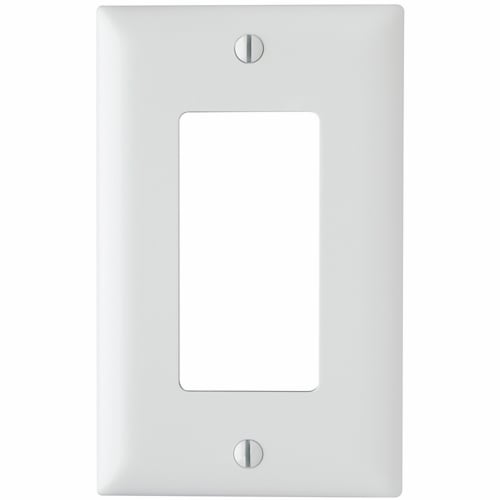 TP26W TradeMaster 1-Port Standard Wall Plate, 1 Gangs, 2-15/16 in W x 4.7 in H, Thermoplastic, White