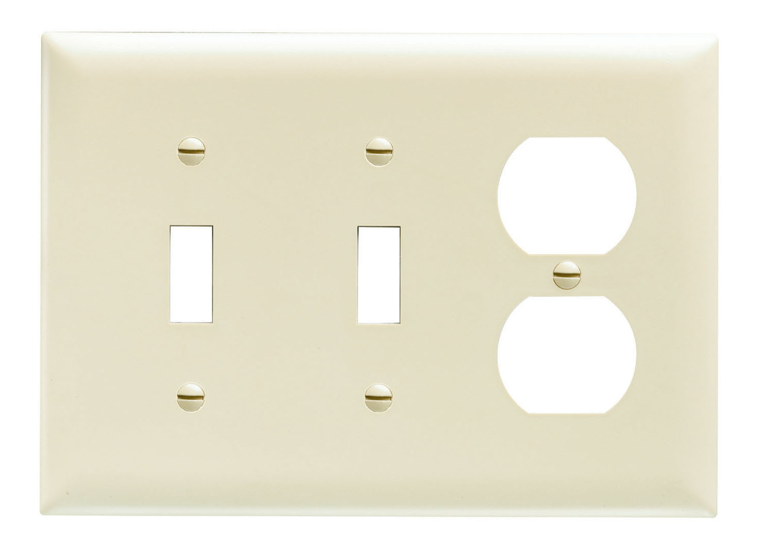 TP28GRY TradeMaster 3-Gang Nylon Wall Plate, 2 Toggle Switch Openings, 1 Duplex Receptacle Opening, Gray