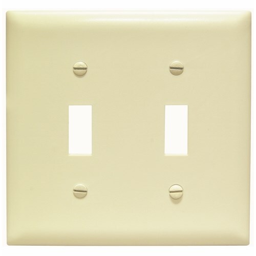 TP2I TradeMaster 2-Gang Nylon Wall Plate, 2 Toggle Switch Openings, Ivory