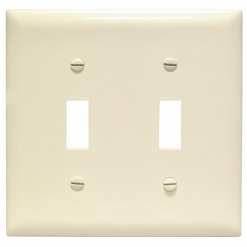 TP2LA TradeMaster 2-Gang Nylon Wall Plate, 2 Toggle Switch Openings, Light Almond
