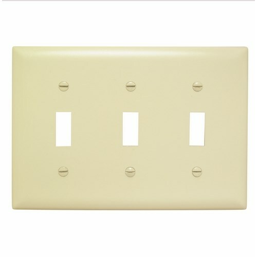 TP3I TradeMaster 3-Gang Nylon Wall Plate, 3 Toggle Switch Openings, Ivory