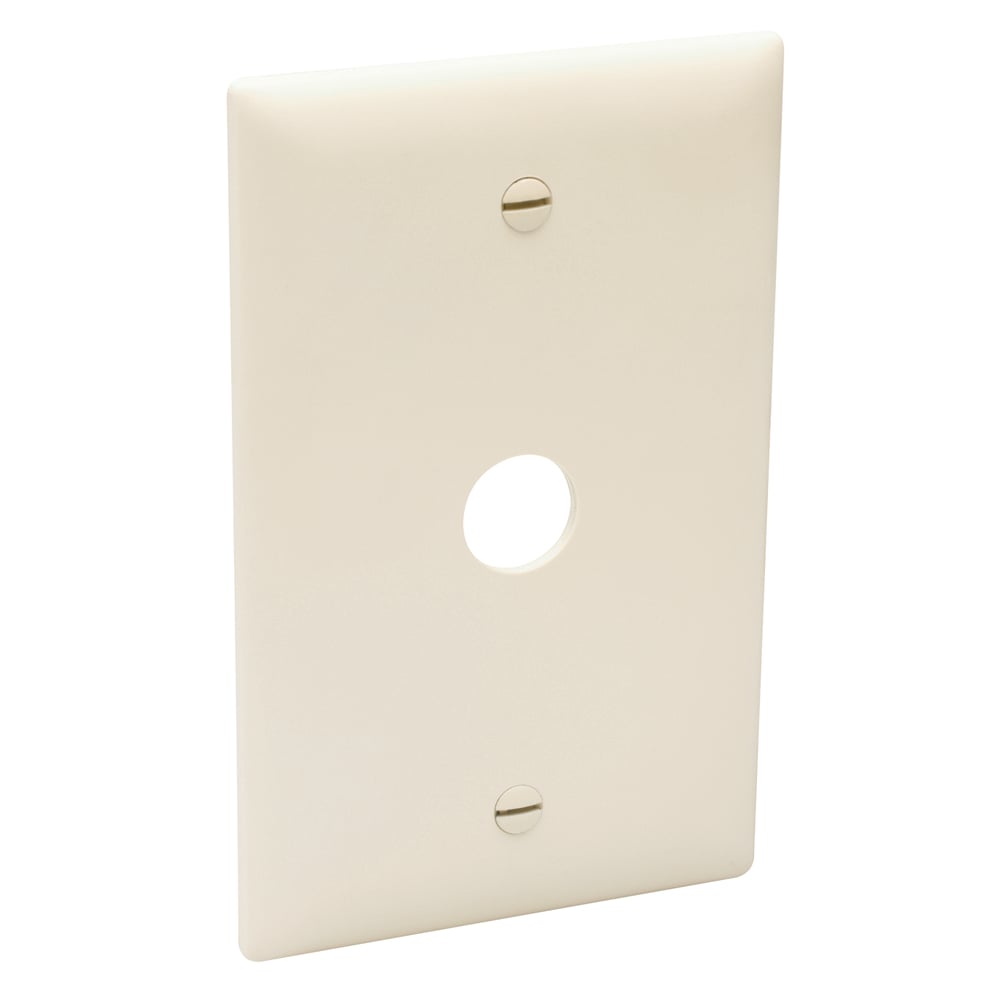 TP60I TradeMaster 1-Gang Nylon Wall Plate, 0625-in Round Opening, Ivory