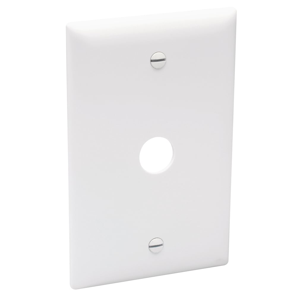 TP60W TradeMaster 1-Gang Nylon Wall Plate, 0625-in Round Opening, White