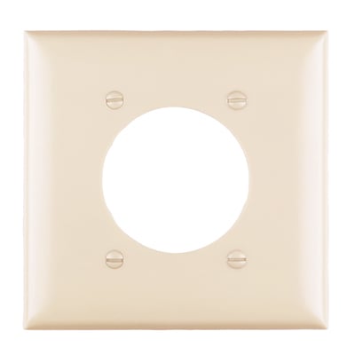 TP703GRY TradeMaster 2-Gang Nylon Wall Plate, 21563-in Power Outlet Receptacle Opening, 4 Mtg Holes, Gray